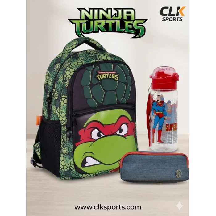 Ninja Turtles Okul Çantası , Kalem Kutusu , Suluk & Matara Seti