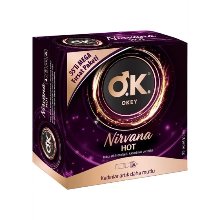 Okey Nirvana Hot Prezervatif 35li + Okey Ginseng Masaj Jeli 200 ml