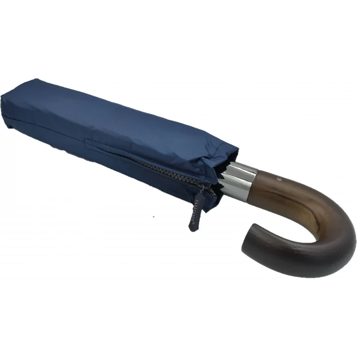 Parachase Ahşap Baston Saplı Tam Otomatik Şemsiye - Fermuarlı Kılıflı