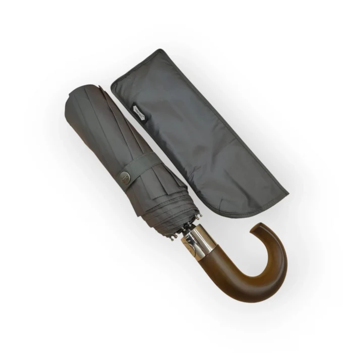 Parachase Ahşap Baston Saplı Tam Otomatik Şemsiye - Fermuarlı Kılıflı