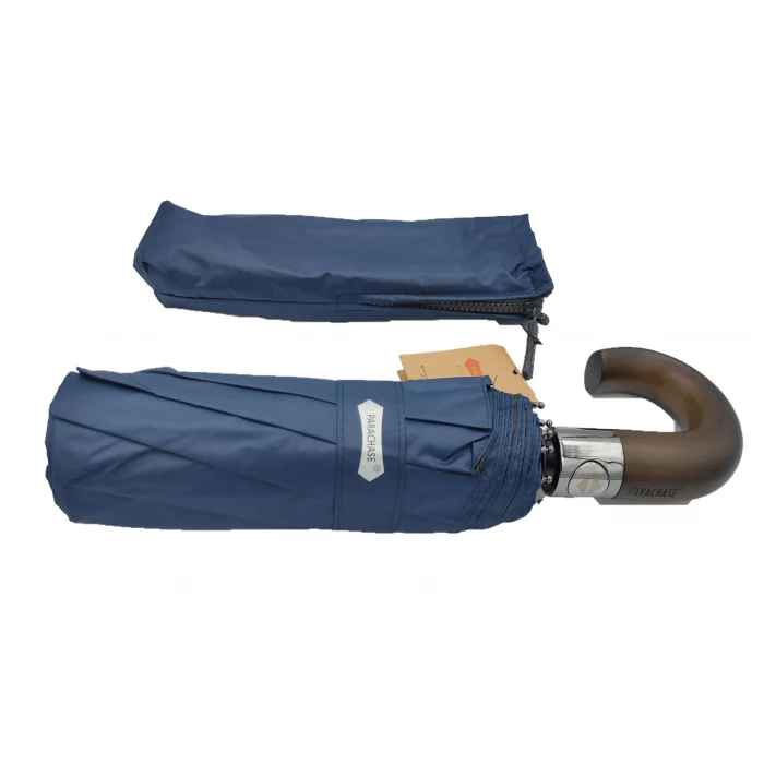 Parachase Ahşap Baston Saplı Tam Otomatik Şemsiye - Fermuarlı Kılıflı