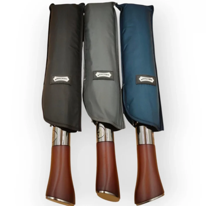 Parachase Premium Ahşap Kavrama Otomatik Şemsiye - Özel Kılıflı