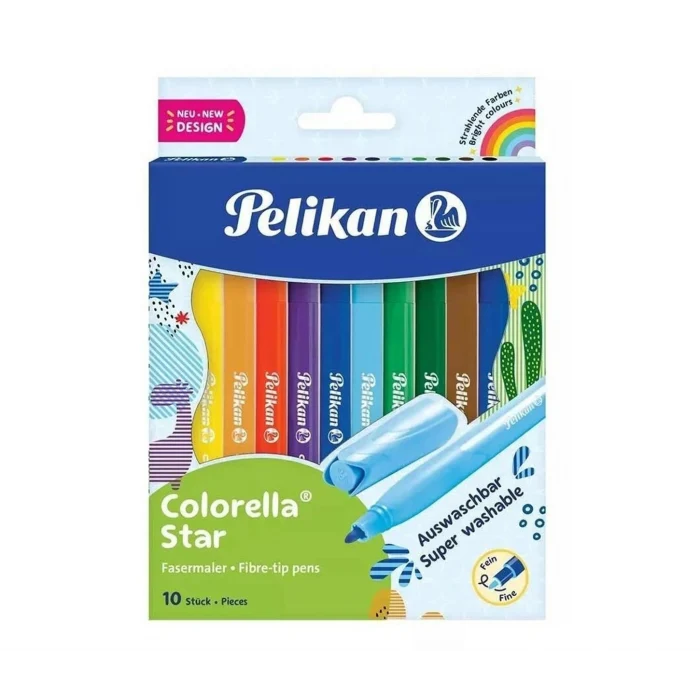 10 Renk Yıkanabilir Keçeli Kalem Pelikan Colorella Star