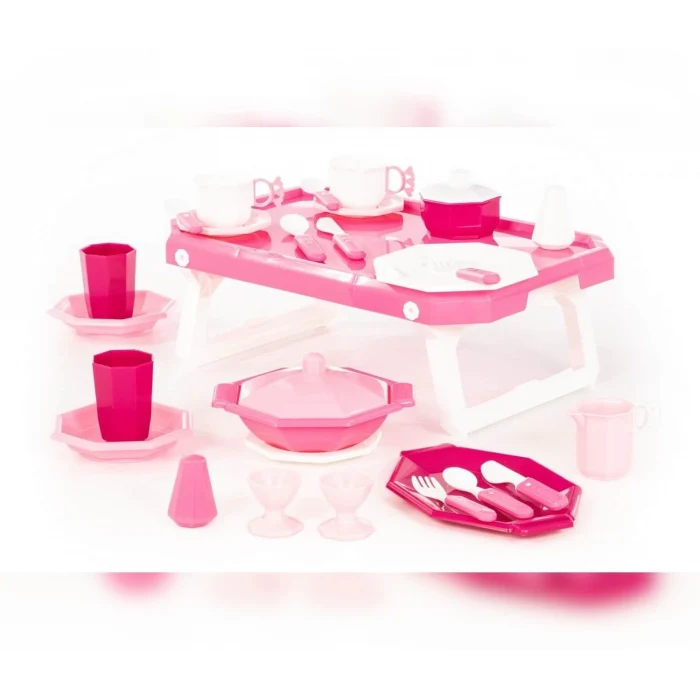 Retro Çocuk Yemek Seti Tepsili 29 Parça Filede