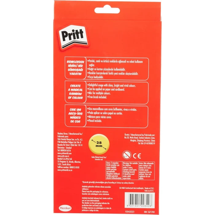 Pritt 21 Renk Sulu Boya - 2 adet fırça Hediyeli