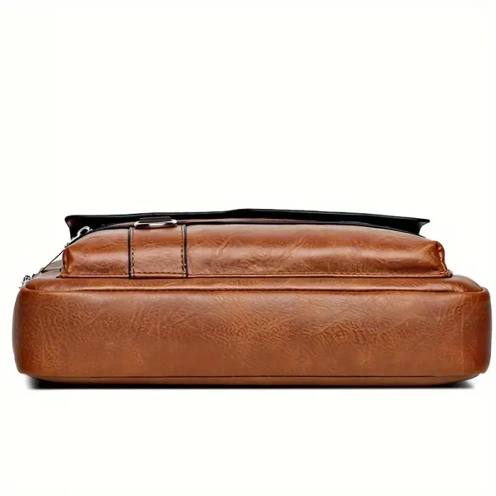 Retro Deri Omuz Çantası, Küçük Evrak Çantası , Siyah