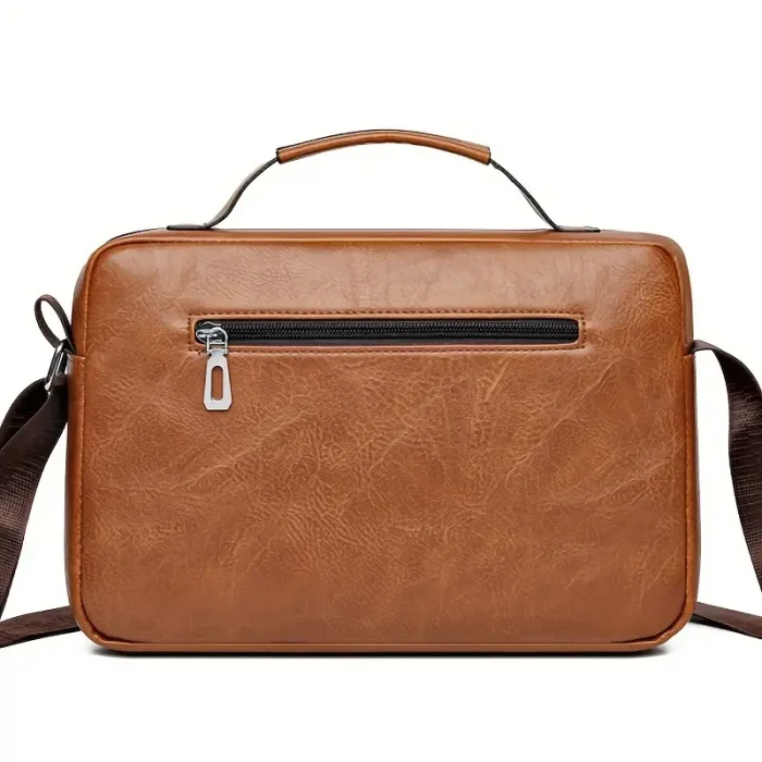 Retro Deri Omuz Çantası, Küçük Evrak Çantası , Siyah