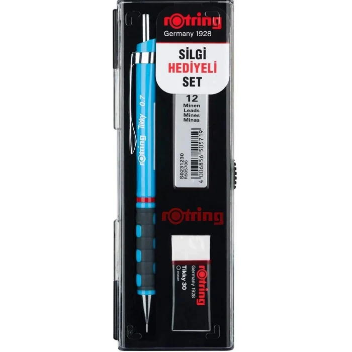 Rotring 0,7 Tikky Mekanik Kurşun Kalem-Uç-Silgi 3lü Set