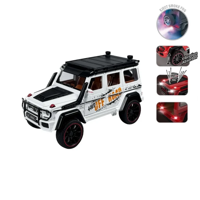 Sesli ve Işıklı Buhar Çıkartan Metal Jeep Çek Bırak 1:22