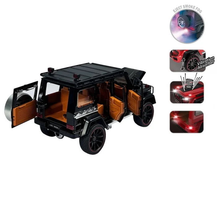 Sesli ve Işıklı Buhar Çıkartan Metal Jeep Çek Bırak 1:22