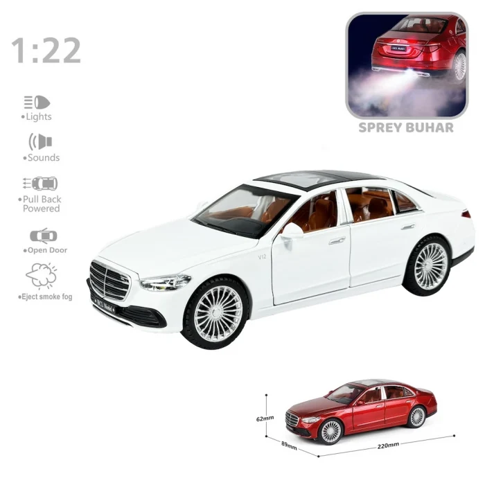 Sesli Ve Işıklı Buharlı Mrs Metal Araba Çek Bırak 1:22