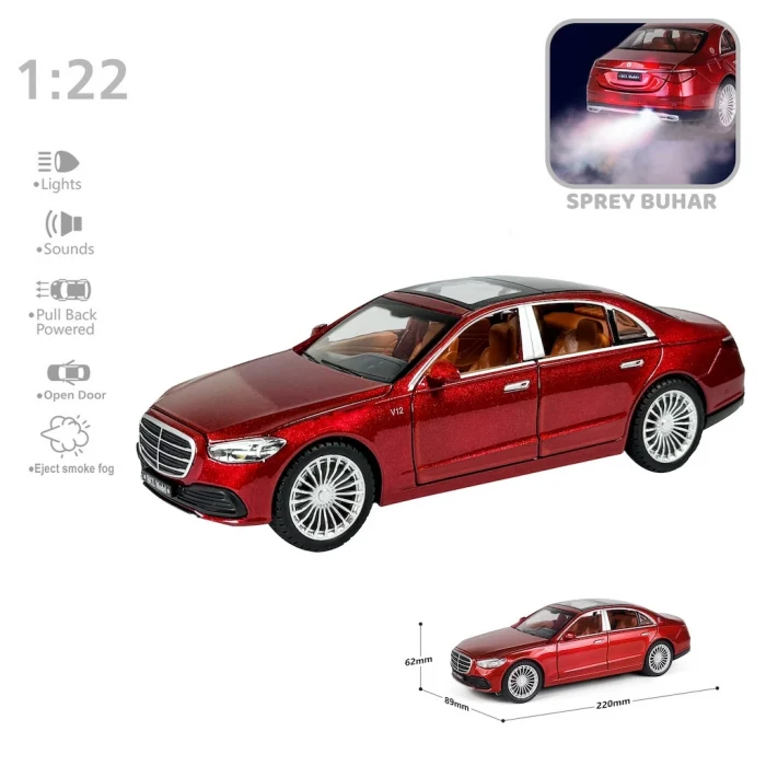 Sesli Ve Işıklı Buharlı Mrs Metal Araba Çek Bırak 1:22