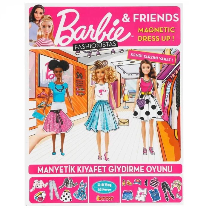 DıyToy Barbie Fashionistas Manyetik Kıyafet Giydirme Oyunu