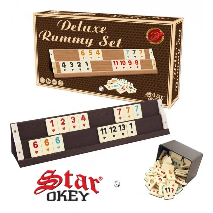 Star Deluxe Ahşap Okey Takımı - Büyük Boy 1.kalite Istaka 43 Cm