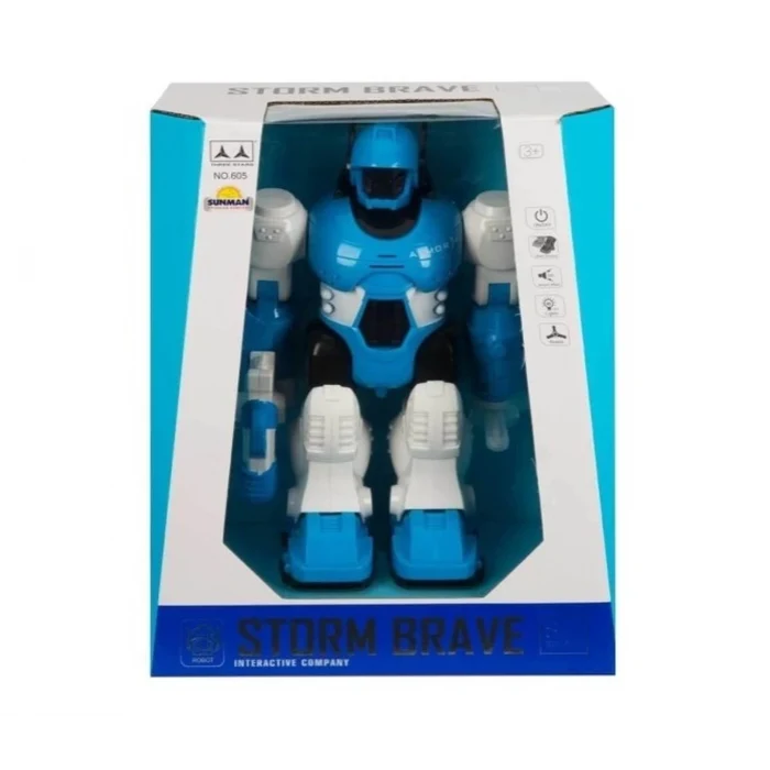 Sunman Sesli ve Işıklı Robot Storm Brave Yürüme Fonksiyonlu 25 cm - Mavi