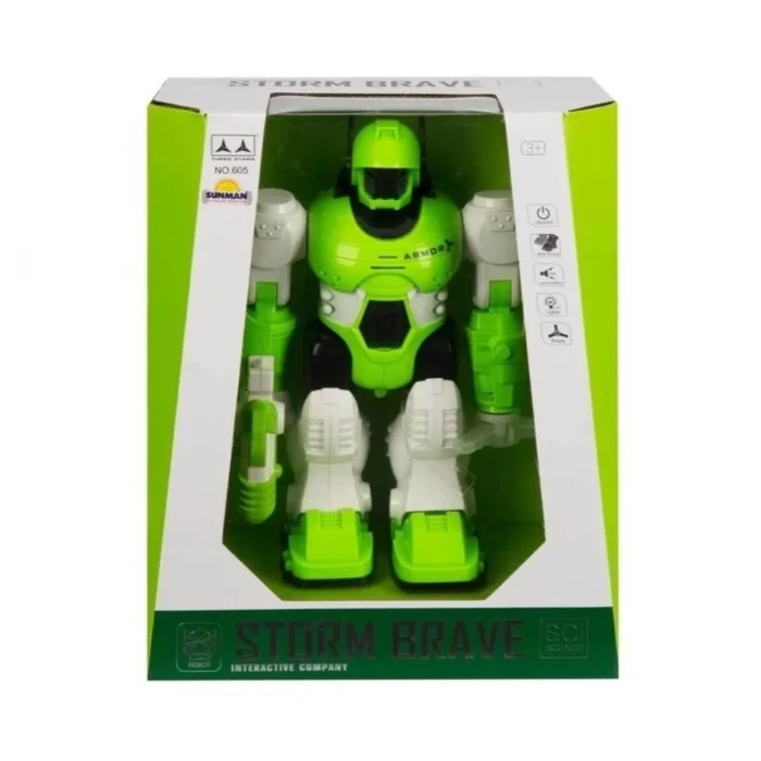 Sunman Sesli ve Işıklı Robot Storm Brave Yürüme Fonksiyonlu 25 cm - Mavi