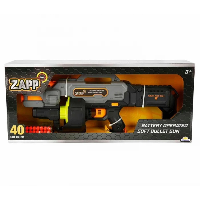 Zapp Toys 40 Mermili Sünger Dart Atan Silah 57 cm Siyah