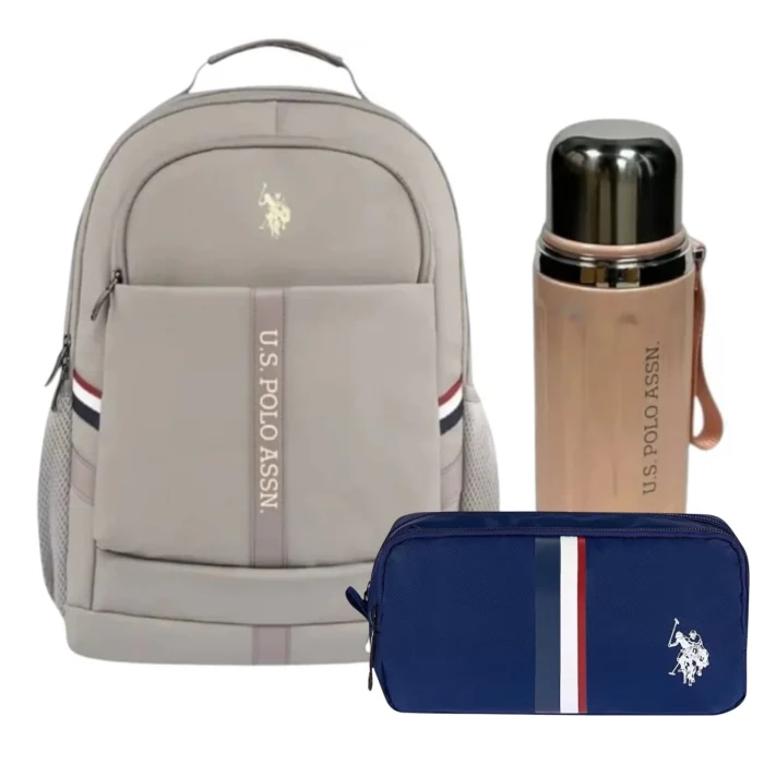 U.S. Polo Assn. Sırt Çantası , U.S. Polo Assn. Kalem Çantası - U.S. Polo Assn. Çelik Suluk Matara Hediye