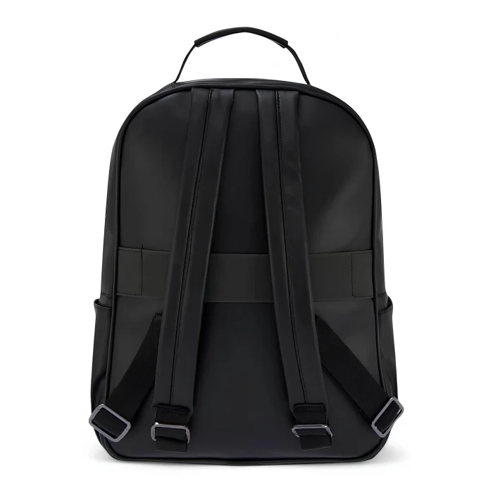 U.S. Polo. Assn. Vegan Suni Deri Laptop Bölmeli Sırt Çantası Ve Omuz Askılı Çapraz Çanta - Siyah