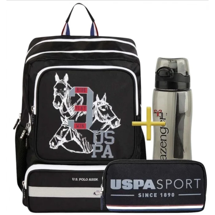 U.s. Polo Okul Sırt Çantası , Kalem Çantası - Lisanslı Suluk Matara Hediye