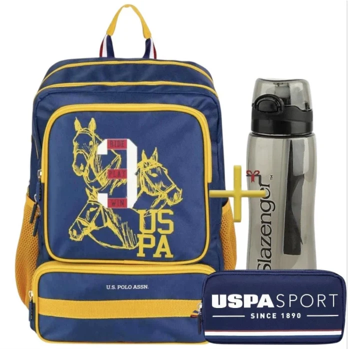 U.s. Polo Okul Sırt Çantası , Kalem Çantası - Lisanslı Suluk Matara Hediye