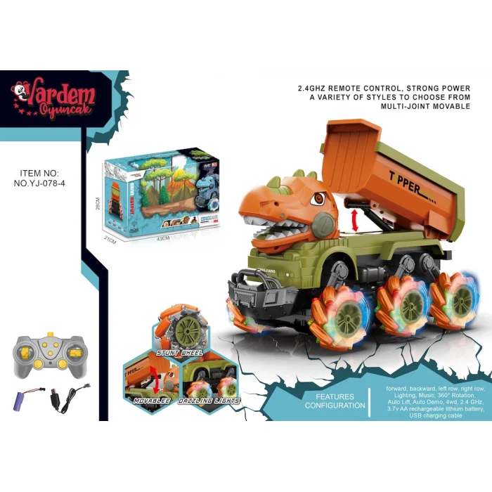 Vardem Dinozor Damperli Kamyon 1:14 Uzaktan Kumandalı Full Fonksiyon 2.4G