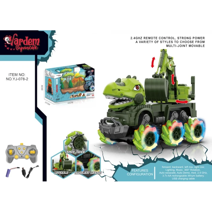 Vardem Dinozor Kamyon Kazıcı 1:14 Uzaktan Kumandalı Full Fonksiyon 2.4G