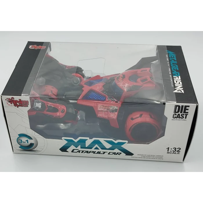 Motosiklet Fırlatmalı , Metal Işıklı ve Müzikli 3 in 1 Araba Vardem 1:32