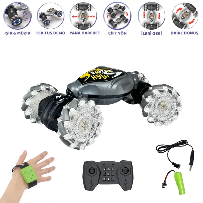 Vardem Bilekten Kontrol Şarjlı 2.4G Stunt Araba - Uzaktan Kumandalı Full Fonksiyon