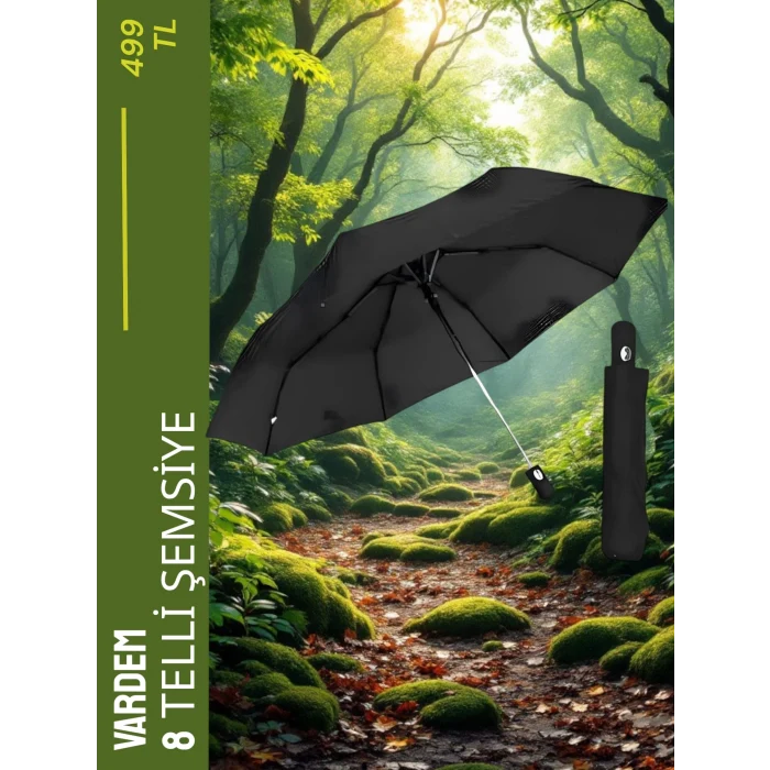Vardem Katlanabilir Şemsiye (Pongee Kumas) 8 Telli