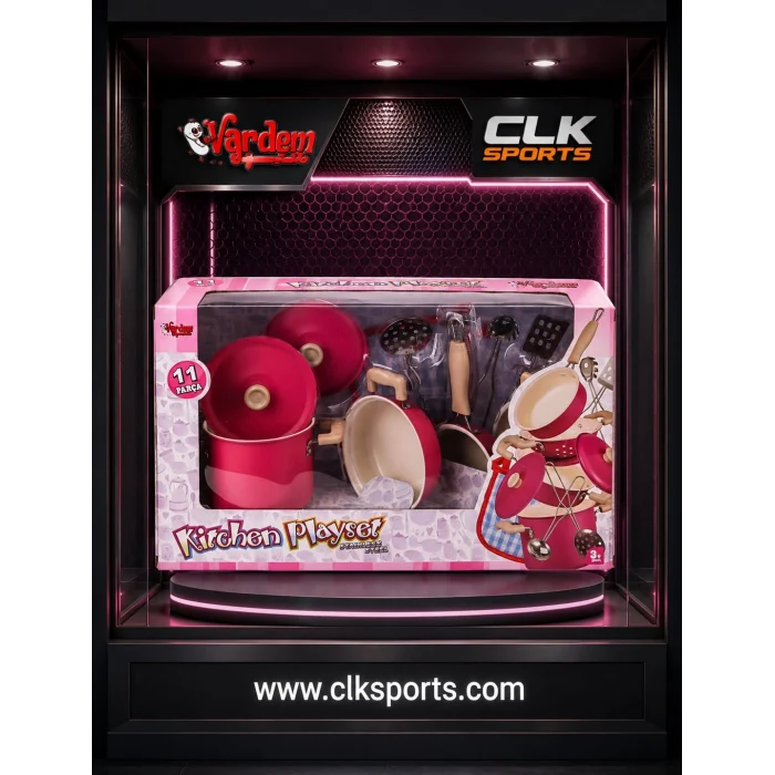 Vardem Oyuncak Kitchen Playset Emaye Tencere 11 Parça Pembe