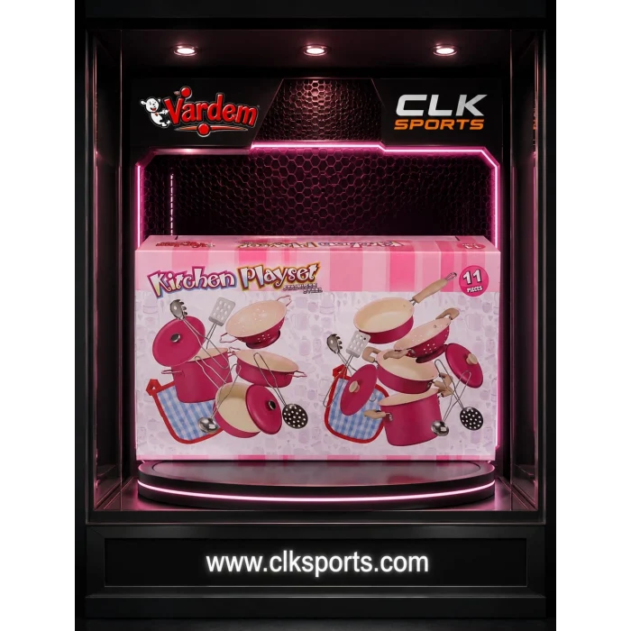 Vardem Oyuncak Kitchen Playset Emaye Tencere 11 Parça Pembe