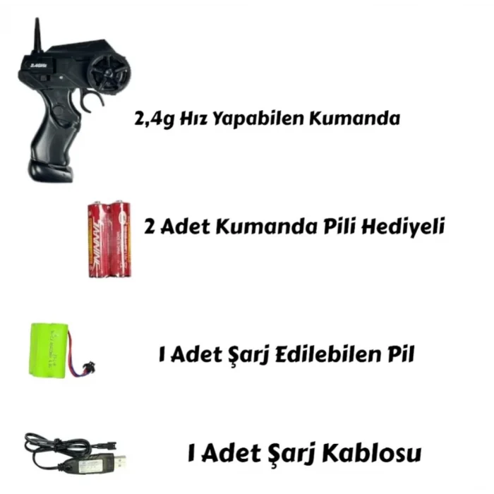 Drift Araba (Course) Uzaktan Kumandalı Full Fonksiyon 2.4G Şarjlı 1:20 - Yeşil