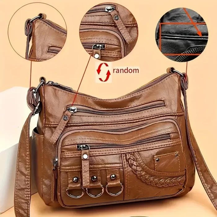 Vintage Tarzı Deri Omuz Çantası