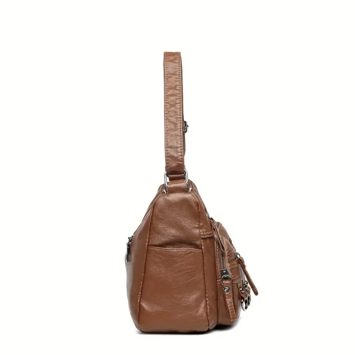 Vintage Tarzı Deri Omuz Çantası