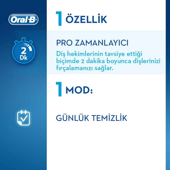 Oral-B Vitality D100 Cross Action Şarj Edilebilir Diş Fırçası Siyah