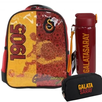 Galatasaray Anaokulu Çantası , Çift Gözlü Kalemlik -Lisanslı Suluk Matara Hediye