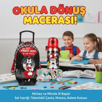 Frocx Mickey Mouse Çekçekli İlkokul Çantası