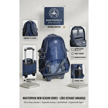 MASTER PACK Çekçekli Tekerlekli Dağcı Seyahat Laptop Bölmeli Sırt Çantası