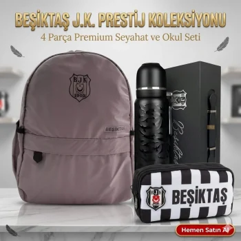 Beşiktaş Okul Sırt Çantası , Beşiktaş Lisanslı Premium Kutulu Termos Matara Hediye