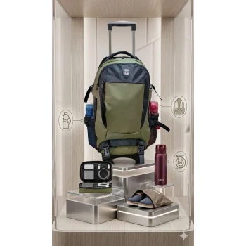 CAKARD ÇANTA Tekerlekli Çekçekli Kabin Boy Seyahat Dağcı Sırt Çantası