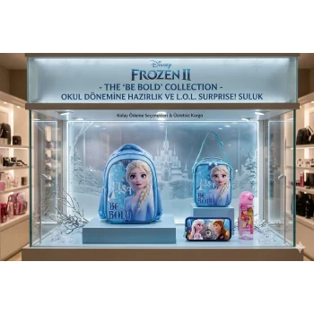 Frozen Lisanslı Okul Çantası - Beslenme Çantası - Kalem Kutusu Set - Suluk&Matara Hediye