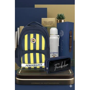 Fenerbahçe Okul Sırt Çantası Kalem Kutusu , Bardaklı Çelik Termos Set