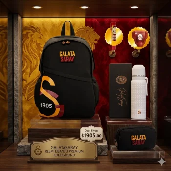 Galatasaray Okul Sırt Çantası - Galatasaray Lisanslı Çift Katlı Çelik Termos Matara Set