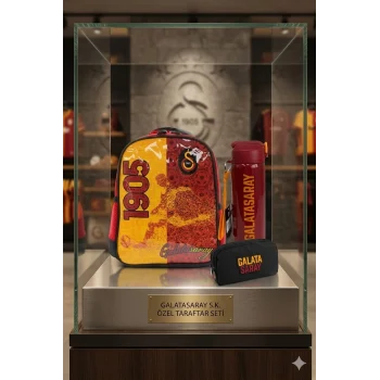 Galatasaray Anaokulu Çantası , Çift Gözlü Kalemlik -Lisanslı Suluk Matara Hediye