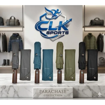 Parachase Ahşap Saplı Devrilme Önleyici 3 Kademeli Otomatik Şemsiye