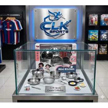 Vardem Oyuncak Mini Kitchen Metal Tableware 11 Parça Celik Tencere Tava Set