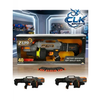 Zapp Toys 40 Mermili Sünger Dart Atan Silah 57 cm Siyah