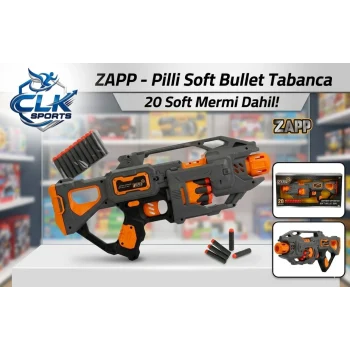 Zapp Toys 20 Mermili Sünger Dart Atan Silah 45 cm Antrasit