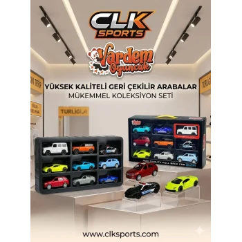 Vardem 9 Parça Çek Bırak Metal Araba , 1:43